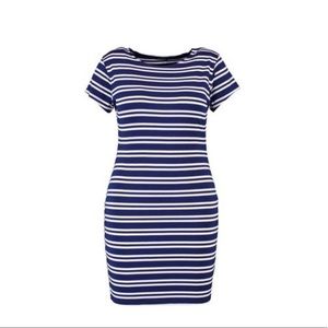 Boohoo Plus Striped Bodycon Mini Dress
